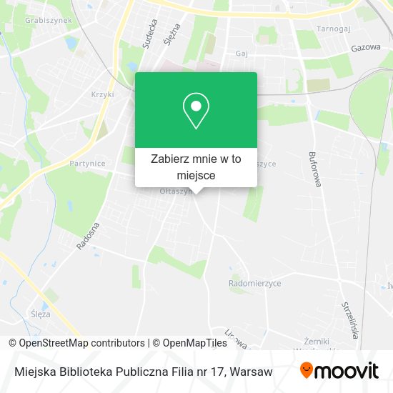 Mapa Miejska Biblioteka Publiczna Filia nr 17