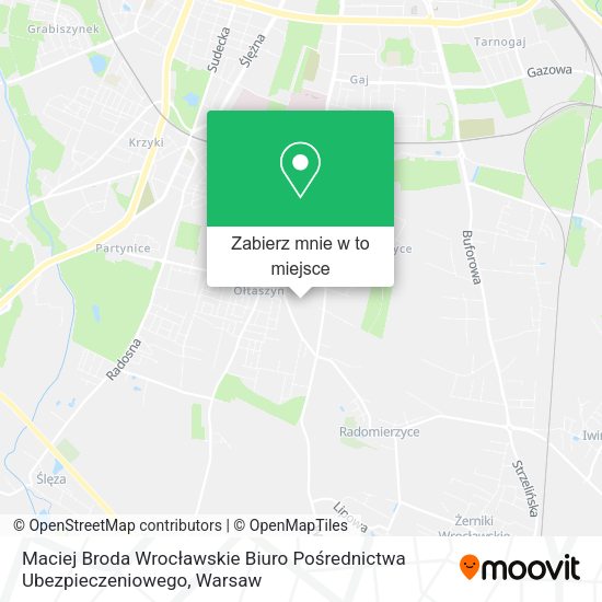 Mapa Maciej Broda Wrocławskie Biuro Pośrednictwa Ubezpieczeniowego