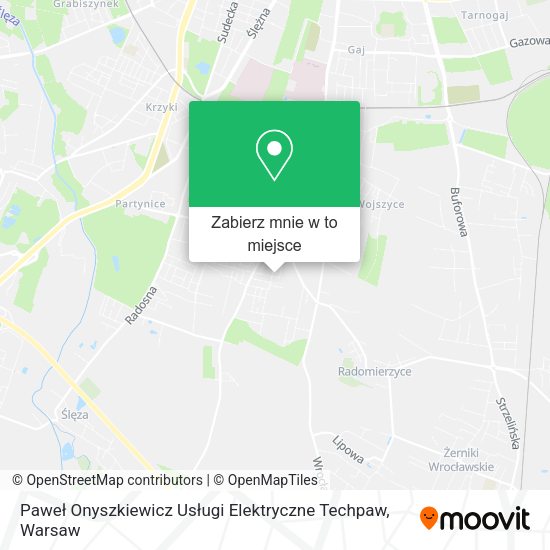 Mapa Paweł Onyszkiewicz Usługi Elektryczne Techpaw