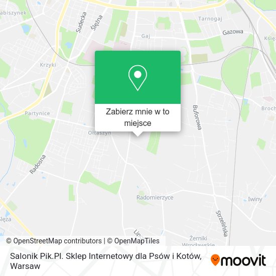 Mapa Salonik Pik.Pl. Sklep Internetowy dla Psów i Kotów