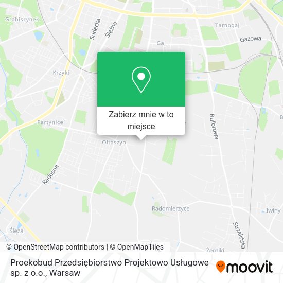 Mapa Proekobud Przedsiębiorstwo Projektowo Usługowe sp. z o.o.