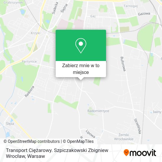 Mapa Transport Ciężarowy. Szpiczakowski Zbigniew Wrocław