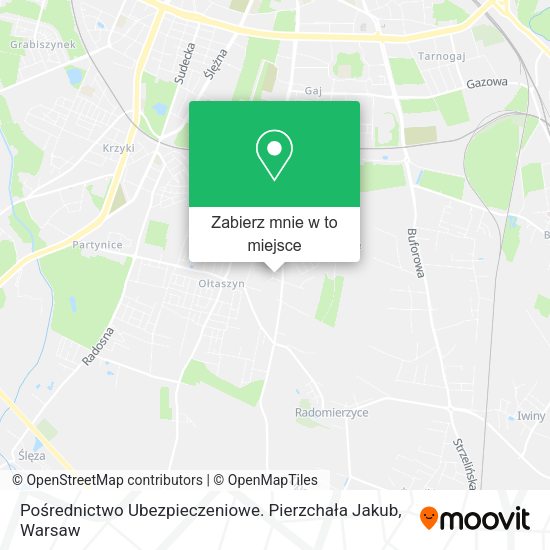 Mapa Pośrednictwo Ubezpieczeniowe. Pierzchała Jakub