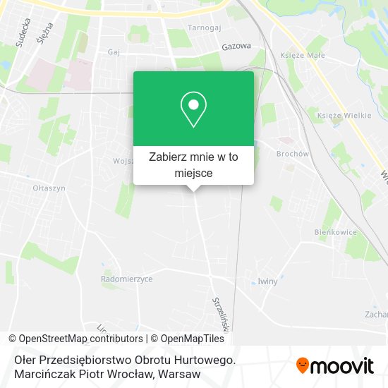 Mapa Ołer Przedsiębiorstwo Obrotu Hurtowego. Marcińczak Piotr Wrocław