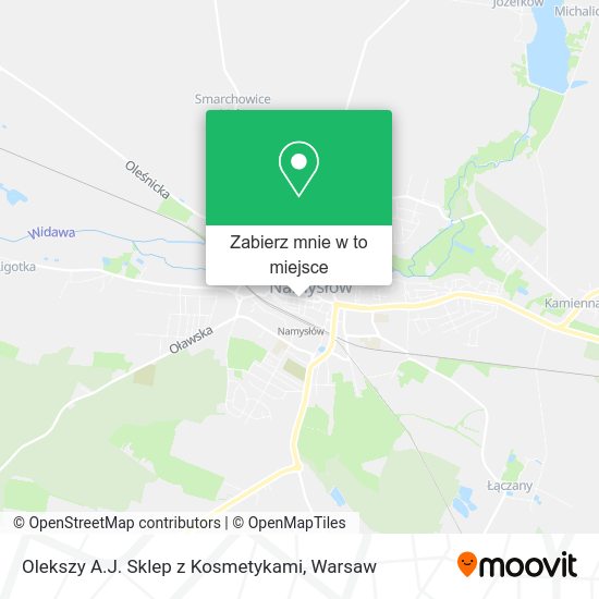 Mapa Olekszy A.J. Sklep z Kosmetykami