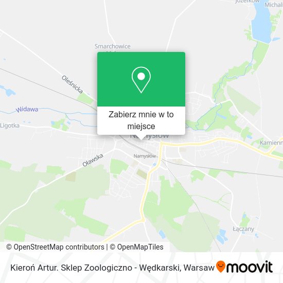 Mapa Kieroń Artur. Sklep Zoologiczno - Wędkarski