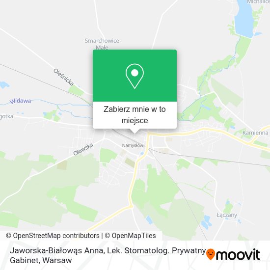 Mapa Jaworska-Białowąs Anna, Lek. Stomatolog. Prywatny Gabinet