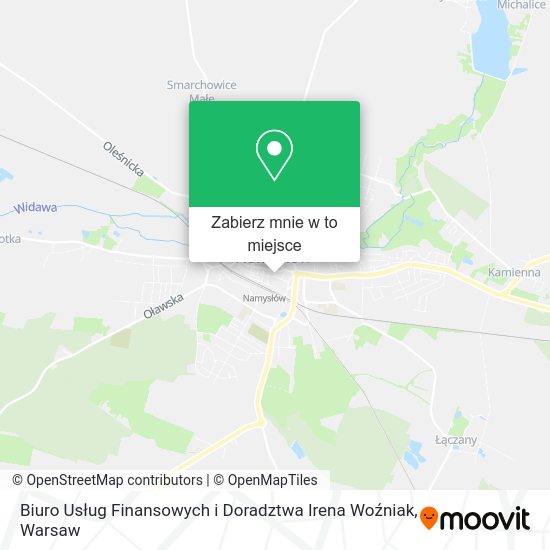 Mapa Biuro Usług Finansowych i Doradztwa Irena Woźniak