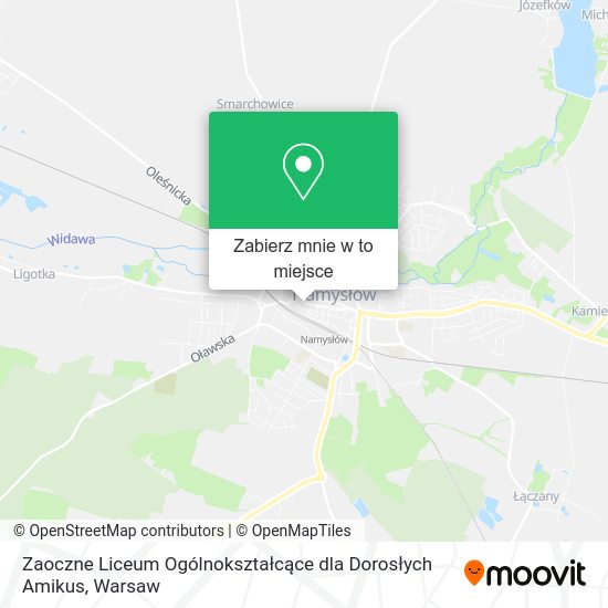 Mapa Zaoczne Liceum Ogólnokształcące dla Dorosłych Amikus