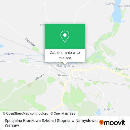 Mapa Specjalna Branżowa Szkoła I Stopnia w Namysłowie