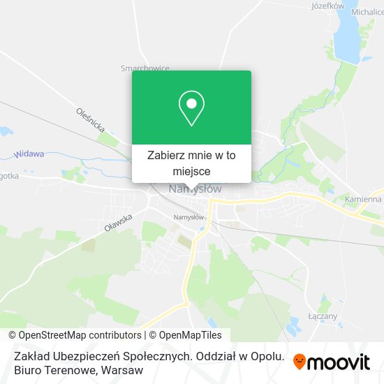 Mapa Zakład Ubezpieczeń Społecznych. Oddział w Opolu. Biuro Terenowe