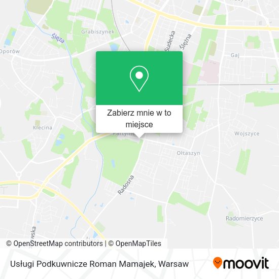 Mapa Usługi Podkuwnicze Roman Mamajek