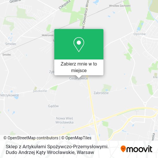 Mapa Sklep z Artykułami Spożywczo-Przemysłowymi. Dudo Andrzej Kąty Wrocławskie