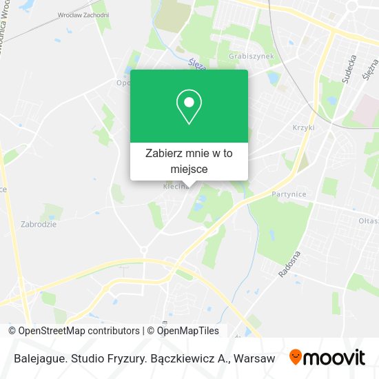 Mapa Balejague. Studio Fryzury. Bączkiewicz A.