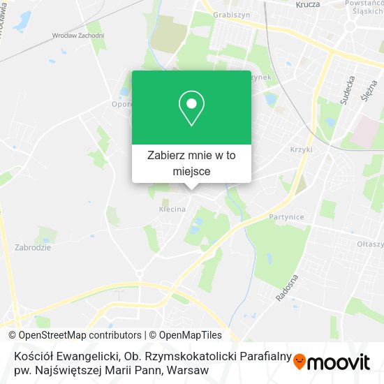 Mapa Kościół Ewangelicki, Ob. Rzymskokatolicki Parafialny pw. Najświętszej Marii Pann