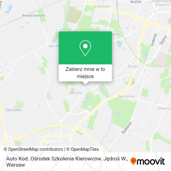 Mapa Auto Kod. Ośrodek Szkolenia Kierowców. Jędroś W.