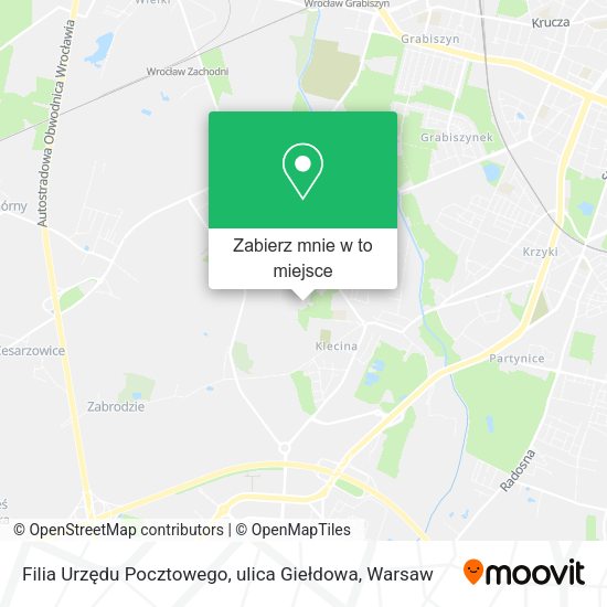 Mapa Filia Urzędu Pocztowego, ulica Giełdowa