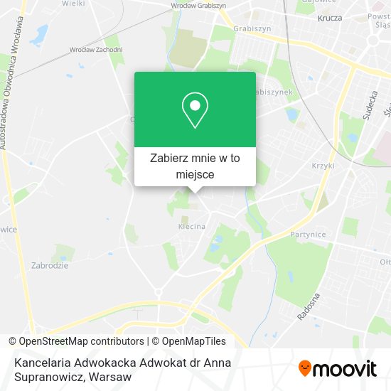 Mapa Kancelaria Adwokacka Adwokat dr Anna Supranowicz