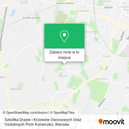 Mapa Szkółka Drzew i Krzewów Owocowych Oraz Ozdobnych Piotr Konieczko