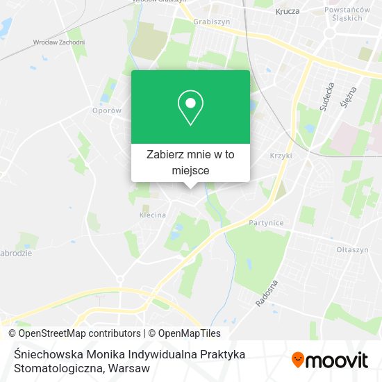 Mapa Śniechowska Monika Indywidualna Praktyka Stomatologiczna