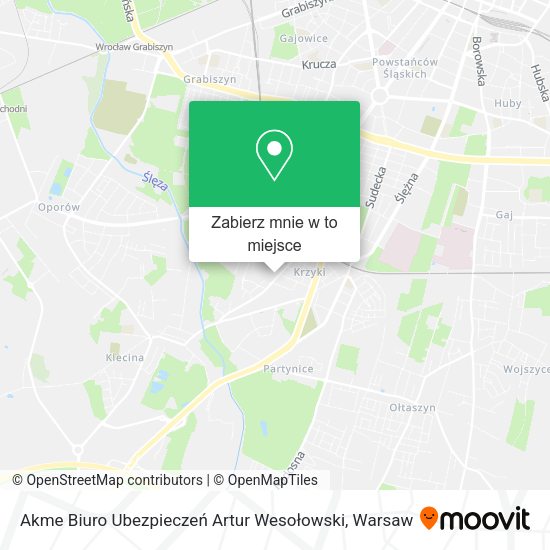 Mapa Akme Biuro Ubezpieczeń Artur Wesołowski