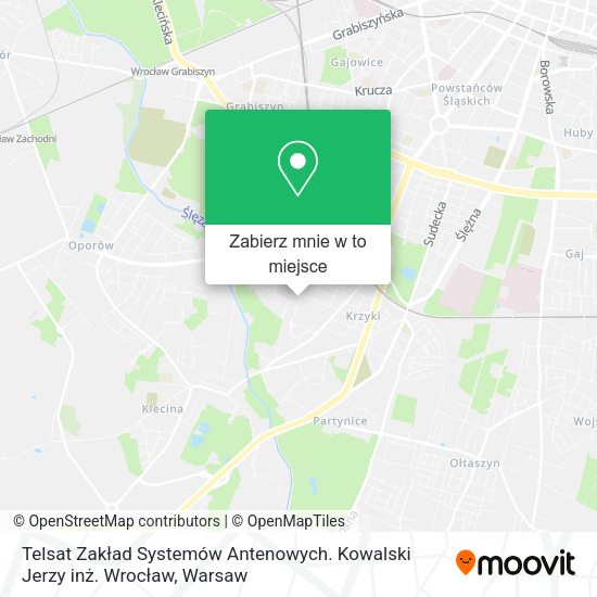 Mapa Telsat Zakład Systemów Antenowych. Kowalski Jerzy inż. Wrocław