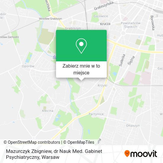 Mapa Mazurczyk Zbigniew, dr Nauk Med. Gabinet Psychiatryczny