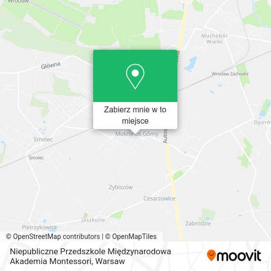 Mapa Niepubliczne Przedszkole Międzynarodowa Akademia Montessori