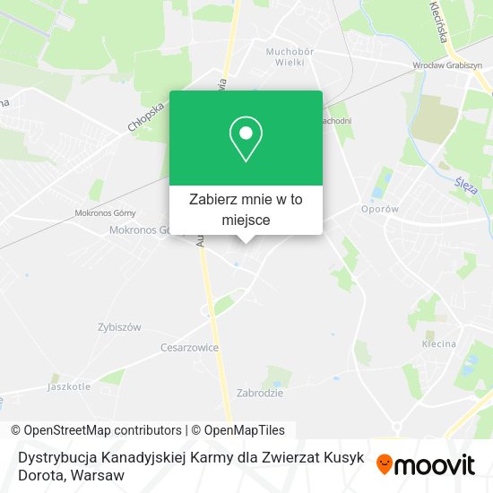 Mapa Dystrybucja Kanadyjskiej Karmy dla Zwierzat Kusyk Dorota