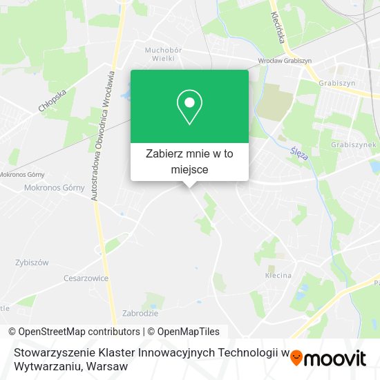 Mapa Stowarzyszenie Klaster Innowacyjnych Technologii w Wytwarzaniu