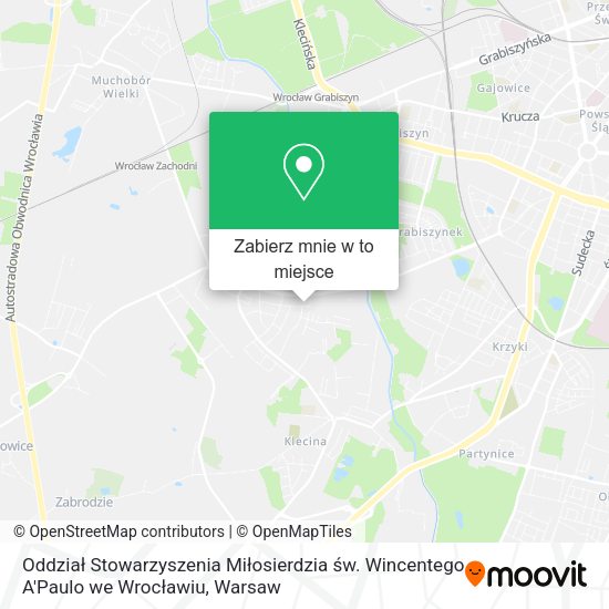 Mapa Oddział Stowarzyszenia Miłosierdzia św. Wincentego A'Paulo we Wrocławiu