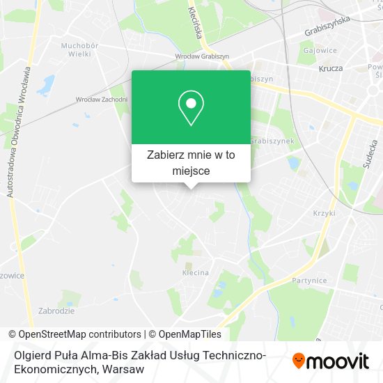 Mapa Olgierd Puła Alma-Bis Zakład Usług Techniczno-Ekonomicznych