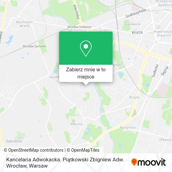 Mapa Kancelaria Adwokacka. Piątkowski Zbigniew Adw. Wrocław