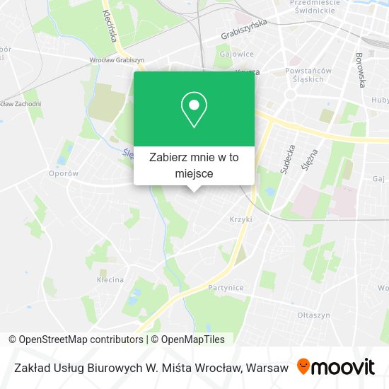 Mapa Zakład Usług Biurowych W. Miśta Wrocław