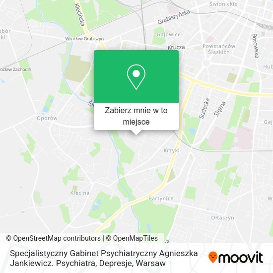 Mapa Specjalistyczny Gabinet Psychiatryczny Agnieszka Jankiewicz. Psychiatra, Depresje