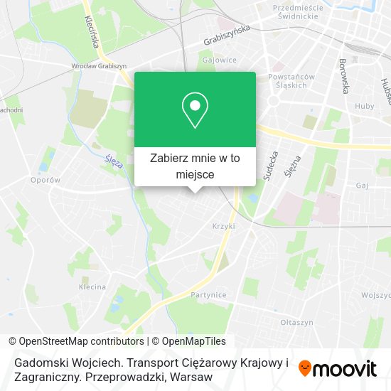 Mapa Gadomski Wojciech. Transport Ciężarowy Krajowy i Zagraniczny. Przeprowadzki