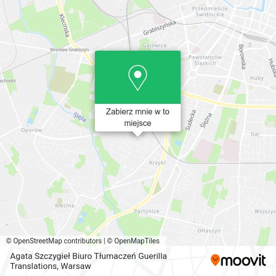 Mapa Agata Szczygieł Biuro Tłumaczeń Guerilla Translations