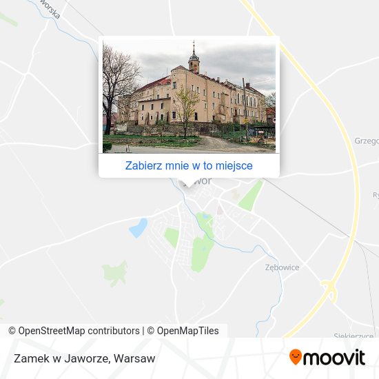 Mapa Zamek w Jaworze