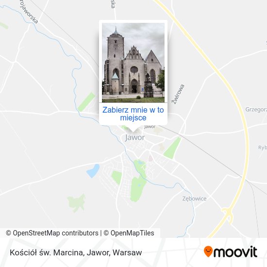 Mapa Kościół św. Marcina, Jawor