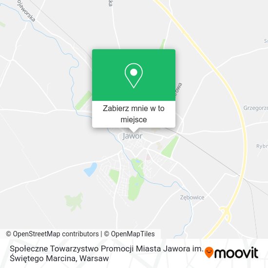 Mapa Społeczne Towarzystwo Promocji Miasta Jawora im. Świętego Marcina