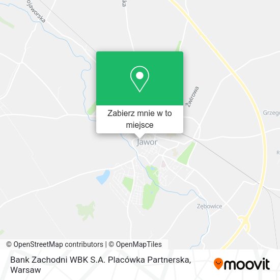 Mapa Bank Zachodni WBK S.A. Placówka Partnerska