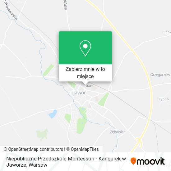 Mapa Niepubliczne Przedszkole Montessori - Kangurek w Jaworze