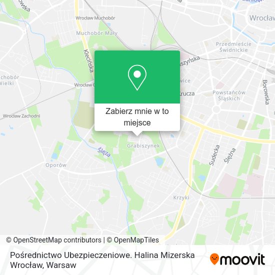 Mapa Pośrednictwo Ubezpieczeniowe. Halina Mizerska Wrocław