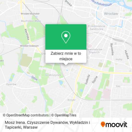 Mapa Mosz Irena. Czyszczenie Dywanów, Wykładzin i Tapicerki