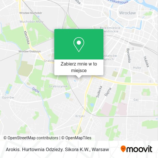 Mapa Arokis. Hurtownia Odzieży. Sikora K.W.