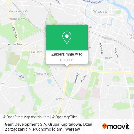 Mapa Gant Development S.A. Grupa Kapitałowa. Dział Zarządzania Nieruchomościami