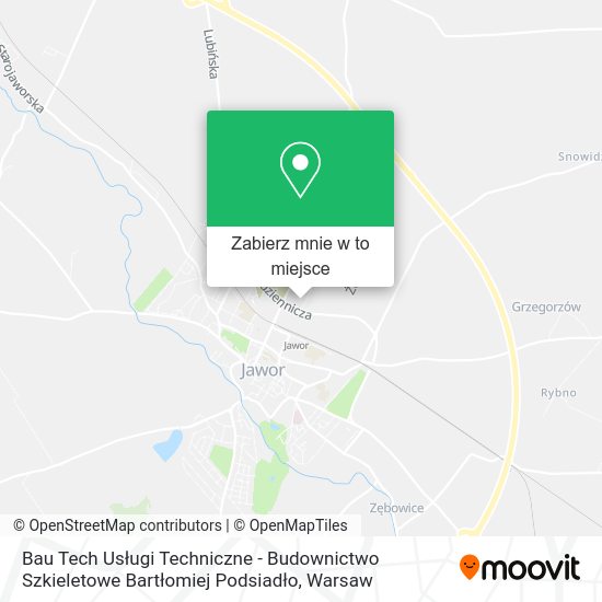 Mapa Bau Tech Usługi Techniczne - Budownictwo Szkieletowe Bartłomiej Podsiadło