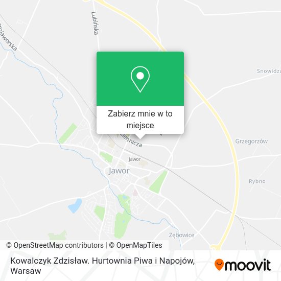 Mapa Kowalczyk Zdzisław. Hurtownia Piwa i Napojów