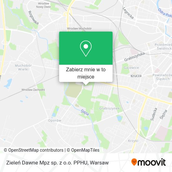 Mapa Zieleń Dawne Mpz sp. z o.o. PPHU