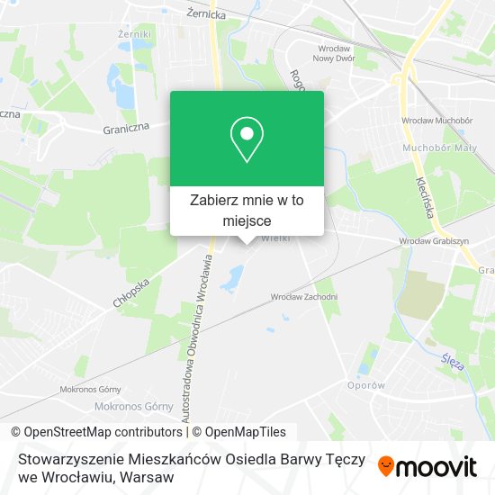 Mapa Stowarzyszenie Mieszkańców Osiedla Barwy Tęczy we Wrocławiu